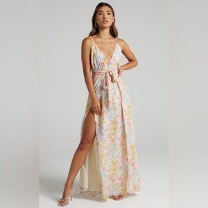 Sz 2 Showpo Pastel Floral Sleeveless Dress